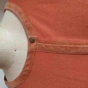 Copy VINTAGE SUEDE Trimmed Designer Sigrid Olsen Snap Closure Melon